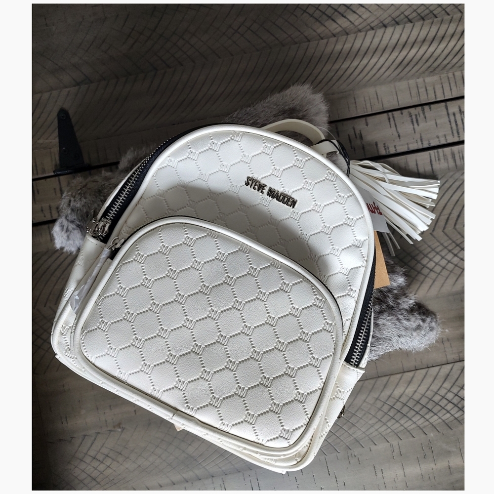 Steve Madden Mini Backpack (White)